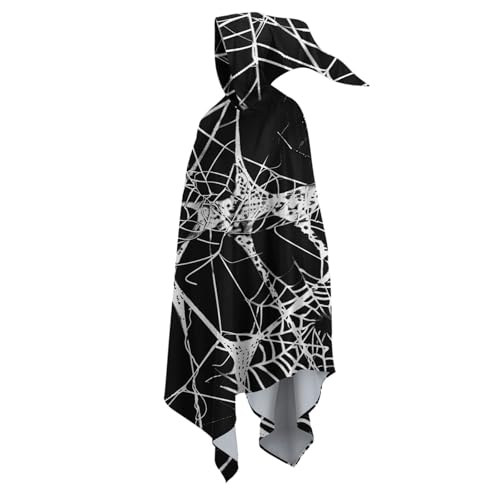 Susenstone Mittelalter Umhang Kurz Halloween Kostüm Mittelalterliche Unisex Vampir Umhang Gothic Cosplay Kostüm, Halloween Bedruckt Umhang mit Kapuze Cape Mantel Umhang Poncho von Susenstone