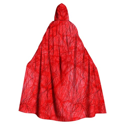 Susenstone Unisex Umhang mit Kapuze, Halloween Umhang für Erwachsene Cosplay Vampir Kostüm Halloween Mittelalter Umhang Langer Entsetzen Blutspritzer Muster Kapuzenumhang für Karneval Cosplay von Susenstone