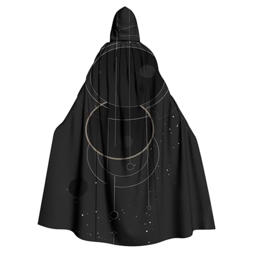 Susenstone Unisex Umhang mit Kapuze Halloween Kostüm Damen Monddruck Vampir Mittelalterliche Umhang Lange Kapuzenumhang Cape Herren Zauberer Umhang Gothic Cosplay Entsetzen Karneval Kostüm Sale von Susenstone