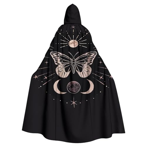 Susenstone Unisex Umhang mit Kapuze Halloween Kostüm Damen Monddruck Vampir Mittelalterliche Umhang Lange Kapuzenumhang Cape Herren Zauberer Umhang Gothic Cosplay Entsetzen Karneval Kostüm Sale von Susenstone