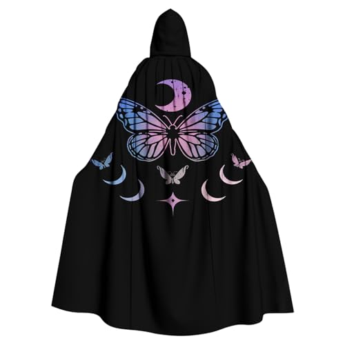 Susenstone Vampir Umhang mit Kapuze,Unisex Lange Kapuzenumhang Cape Umhang Halloween Kostüm Damen Herren Halloween Lustig Neuartiger Druck Mittelalter Umhang Pagan Fasching Cosplay Party von Susenstone