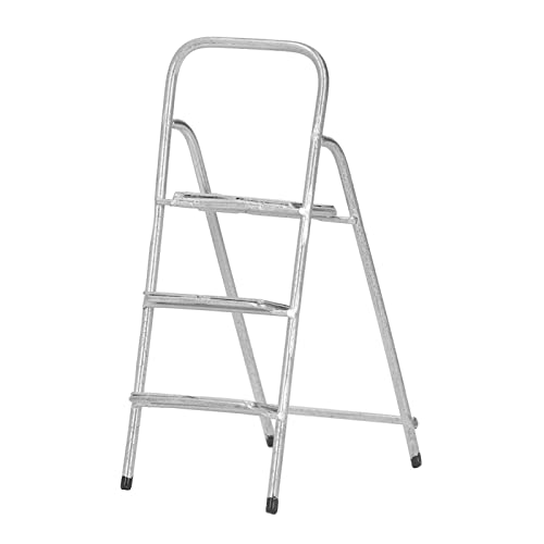 SustVita 1/12 Scale Dollhouse Accessory, Miniature Step Ladder, Metal 3 Step Ladder for Dollhouse Furniture and Mini House Decoration (Silver) von SustVita