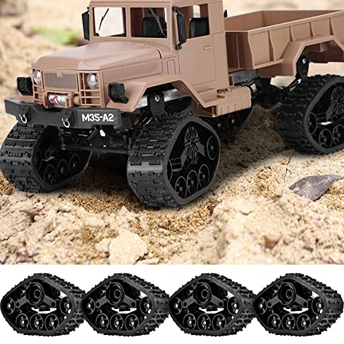 SustVita 4pcs Crawler Tyre Accessory, RC Truck Track Wheel Rubber Tyre for WPL 1/16 Military Truck Electric Model von SustVita