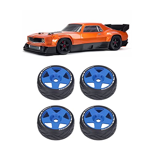 SustVita Plastic Wheel Rims für Rennen 1/8 GT RC -Rollen mit starken Grip Gummireifen 4 Stcs (Blau) von SustVita