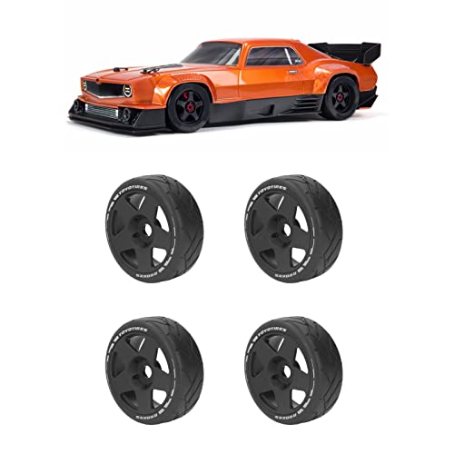 SustVita Plastic Wheel Rims für Rennen 1/8 GT RC -Rollen mit starken Grip Gummireifen 4 Stcs (Schwarz) von SustVita