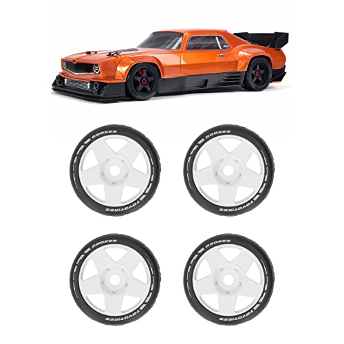 SustVita Plastic Wheel Rims für Rennen 1/8 GT RC -Rollen mit starken Grip Gummireifen 4 Stcs (Weiß) von SustVita