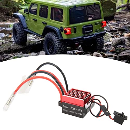 SustVita Speed ​​Control für RC -Modell, 60A gebürstete ESC -Elektrik -Speed ​​-Controller, 6 V 2a für 1/10 RC -Autos und RC -Modellboote von SustVita