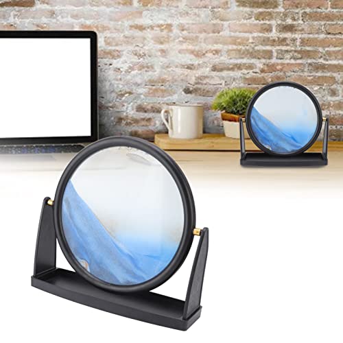 SustVita rotatable sandscape Desktop Dekoration, bewegende Sandkunst Bild runde Glas 3D Entspannung Bewegung Spielzeug 22 cm Dia für Büro Wohnzimmer (Blau) von SustVita