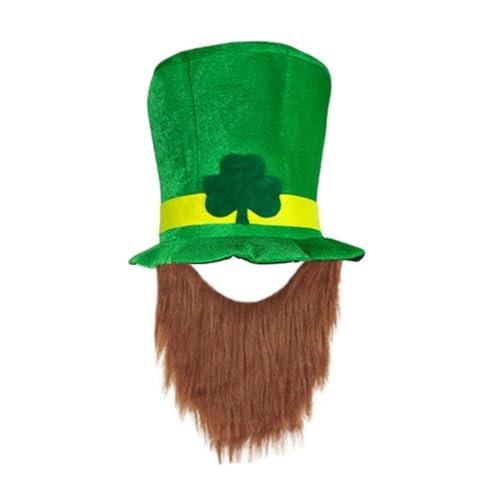 Suxdlan St. Patricks Day Hats Green Shamrock Kobold Hut mit Bart für St. Patrick Day TOODE von Suxdlan