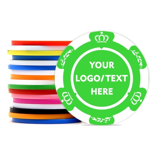 100 benutzerdefinierte Pokerchips aus Kunststoff, personalisiert mit Ihren Bildern und Text, für Billardhalle, Junggesellenabschied, Bar (Grün) von SuyanhGift