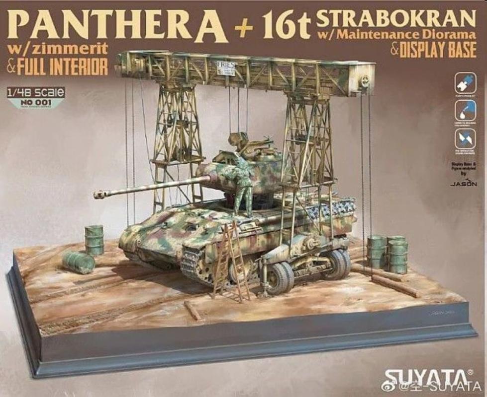 Panther A w/ Zimmerit + 16T Strabokran w/maintenance Diorama von Suyata