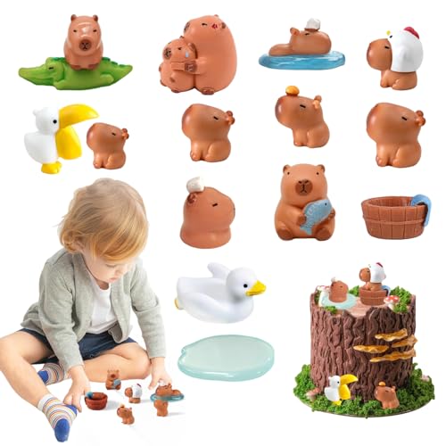 15 Stück Miniatur Capybara Capybara Miniatur Wasserschwein Miniatur Deko Mini Capybara Capybara Figure Capybara Tiere Figuren Miniatur Zubehör Miniatur Garten Tortendekoration von Suynauetev