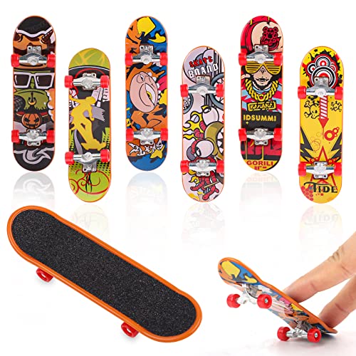 6-teiliges Mini-Skateboard, Finger, Mini-Skateboard, Fingerskate, Profi-Mini-Rollbrett für Kinder oder als Dekoration von Svalor