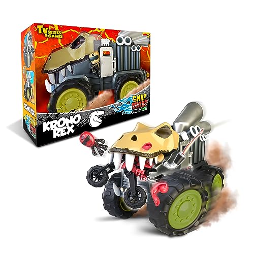 Swap Riders - KRONO REX LKW, Monstertruck, Renn- und Actionfahrzeug, Dinosaurier-Thema T-Rex, 1 Exklusive Rider-Figur, auswechselbare Spielkarten, Jungen und Mädchen + 4 Jahre, Famosa (WAP00000) von Swap Riders