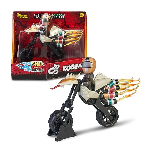 Swap Riders Kobra-Motorrad, Spielzeug-Rennmotorrad in Kupferform, 1 Exklusive Rider-Figur, 10 austauschbare Teile, Jungen und Mädchen ab 4 Jahren, berühmt (WAP02100) von Swap Riders