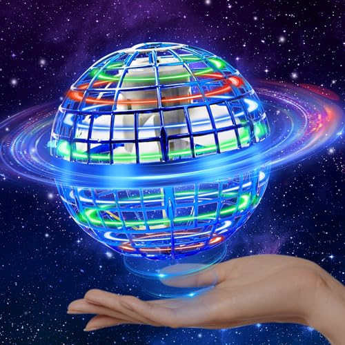 Fliegender Ball, Mini Drohne Für Kinder Flying Ball, Magic Spinner Ball RGB Licht Hover Ball, Boomerang Ball Flying Orb Hoverball, Drohne Spielzeug Geschenke für Jungen Mädchen Indoor Outdoor (Blau) von Sweetone