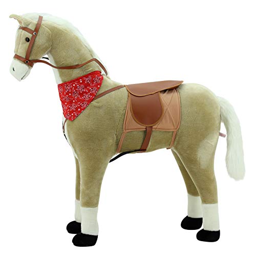 Sweety Toys 10363 Stehpferd Haflinger Reitpferd Standpferd beige mit weißer Mähne von Sweety Toys