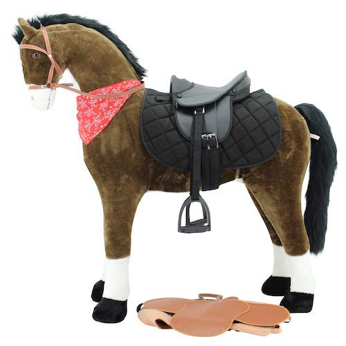 Sweety Toys 11087 Plüsch Stehpferd Reitpferd XXL 125 cm mit Sattel von Sweety Toys