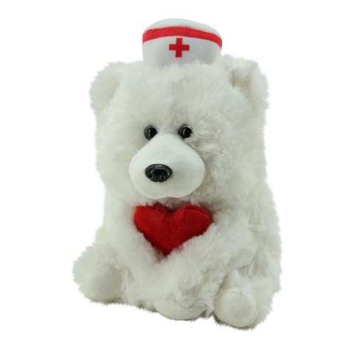 Sweety Toys 14712 Doktor Teddybär Eisbär sitzend 24 cm- Trostspender & Kuscheltier mit Doktormütze von Sweety Toys