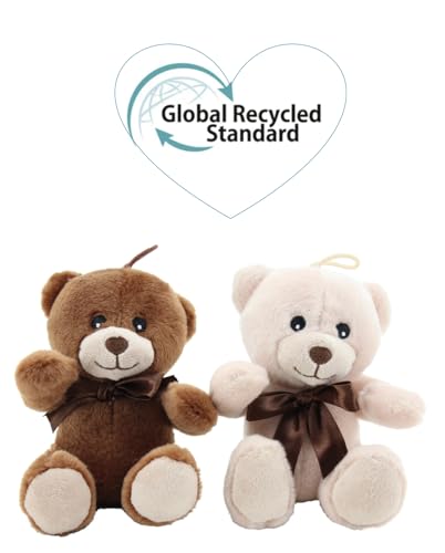 Sweety Toys 14729 Teddybär 2er Set aus recyceltem Material- nachhaltige Plüschtiere zum Kuscheln aus recycelten Plastikflaschen- Die umweltfreundlichen Kuscheltiere! von Sweety Toys