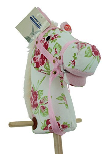 Sweety Toys 5123 Steckenpferd, My Little Flower,super-süss, Pferd, Fohlen Cotton Baumwolle-sehr edel- mit Funktion von Sweety Toys