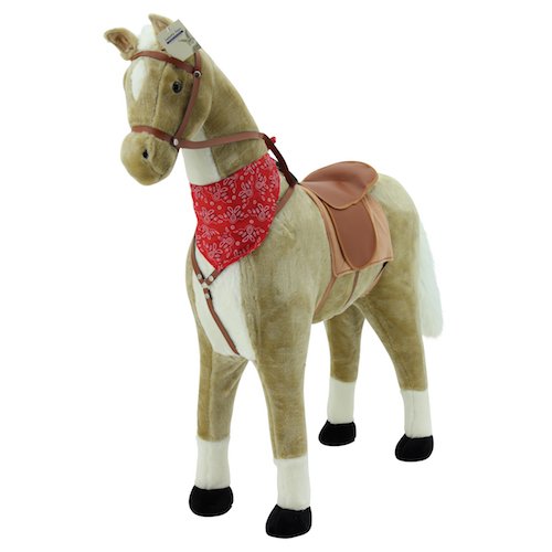 Sweety Toys 5765 Plüsch Pferd XXL Stehpferd Standpferd Goldie Größe ca.110 cm Kopfhöhe bis 80 kg belastbar von Sweety Toys