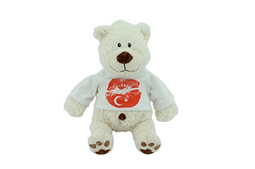 Sweety Toys 6076 I Love You Türkei Teddybär Weiss Willi Plüschbär 25 cm,supersüss, Premium Qualität von Sweety Toys