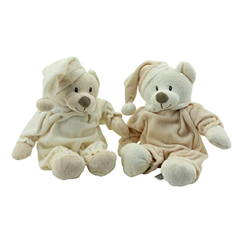 Sweety-Toys 6267 Set Sleepy Teddybär Kuschelbär 1 Schlafbär 31 cm beige & 1 Schlafbär 31 cm braun von Sweety-Toys