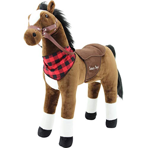 Sweety Toys 7653 Plüsch Stehpferd Sicherheit ! Little Champ Höhe 80 cm Riesenpferd Robustes, stabiles Reitpferd Stahlunterbau Keine STYROPORFORM- sehr robust , kein Wackeln, von Sweety Toys