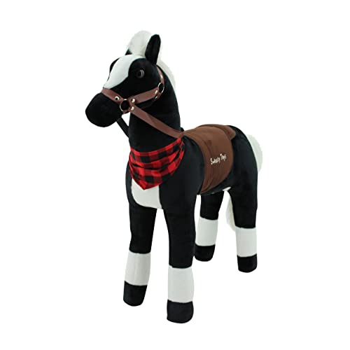 Sweety Toys 7660 Plüsch Stehpferd Sicherheit ! Little Black Diamond Höhe 80 cm Riesenpferd Robustes, stabiles Reitpferd Stahlunterbau Keine STYROPORFORM- sehr robust, kein Wackeln, von Sweety Toys