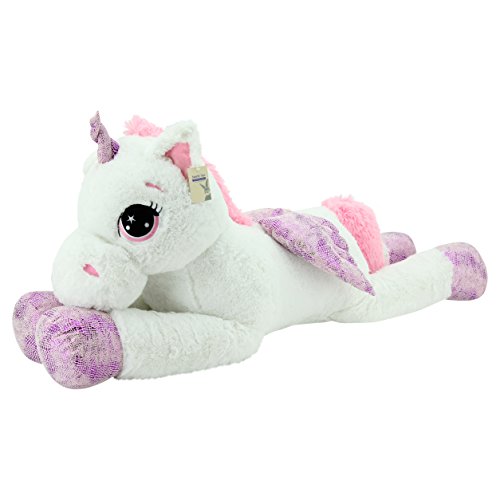 Sweety Toys 8056 XXL Einhorn Pegasus Plüschtier Kuscheltier 130 cm weiss, Weiß von Sweety Toys