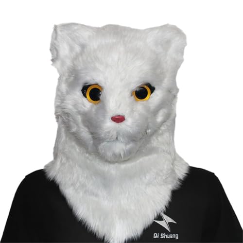 Beweglicher Mund Katzenmaske Kostüm Cosplay Mundbeweger Tiermaske Plüsch Kunstfelle Katzenmaske Für Halloween Party Mundbeweger Tiermaske Mundbewegermaske Beweglicher Mund Maske Halloween Cosplay von Swetopq