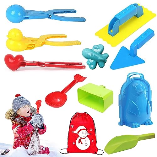 Swetup 5 Stück Schneeball Maker Former, Schneeballzange, Schneeball Clip, Schneeball Former Herz Ente Dino Bär Kugel, Schneeball Maker Spielzeug für Kinder Weihnachten Outdoor Winter Schnee Spielzeug von Swetup