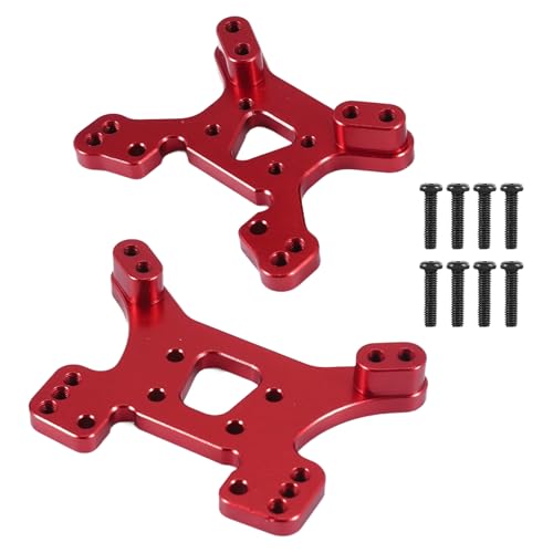 Swiixxer 144001 Teil Shock Tower Board Set Vorne und Hinten ZubehöR Teile für 144001 1/14 4WD RC Auto, Rot von Swiixxer