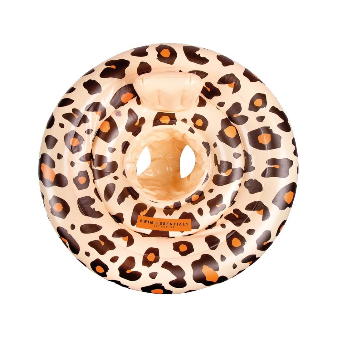 Swim Essentials Babyschwimmer - Aufblasbarer Babyschwimmsitz Design Leopard Beige von Swim Essentials