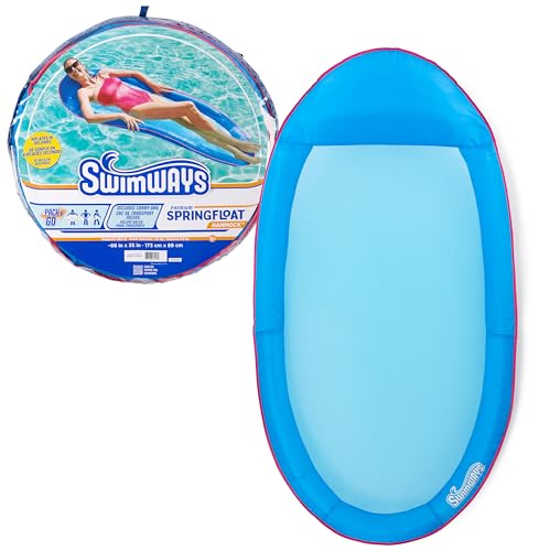 SwimWays Spring Float Premium Hängematte Pool Liege für Schwimmbad, Aufblasbare Pool Schwimmer Erwachsene mit Schneller Inflation ab 15 Jahren von Swim Ways