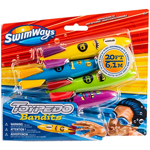 SwimWays ToyPedo Bandits, 4 Torpedos, Tauchspielzeug für Kinder ab 5 Jahren von Swim Ways