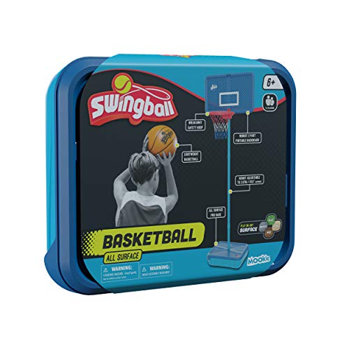 Swingball 7281 Basketball für alle Oberflächen, blau, Outdoor-Aktivitäten, Gartenspiele, Basketballkorb, geeignet für alle ab 6 Jahren, M von Swingball