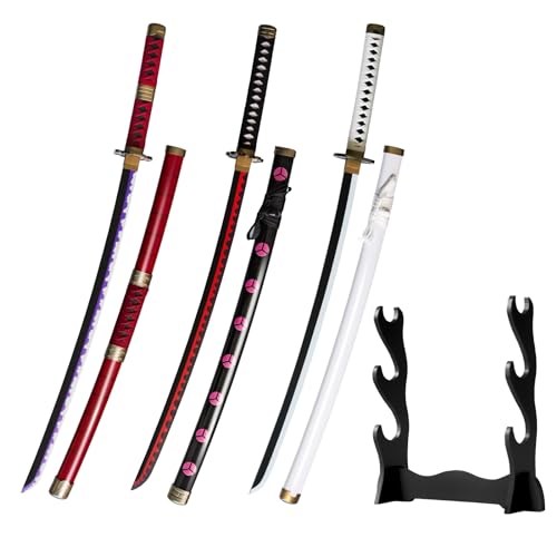 Bambus Cosplay Anime Katana Schwert,Zoro Katana mit Scheide,Holz Katana,Zorro Schwert für Rollenspiele Dekorationen and Geschenke (Kitetsu/Shisui/Wado Ichimonji) von Sword heart