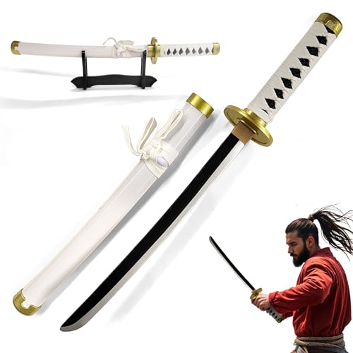 One Piece - Wado-Ichi-Monji Tanto aus Holz mit Scheide und Ständer, One Piece Schwert echt – Perfekt für Fans, Cosplay & Sammlung von Swords and more