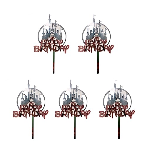 5 Stück Acryl Cake Topper, Festival Urlaub Geburtstag Cupcake Topper von Sxett