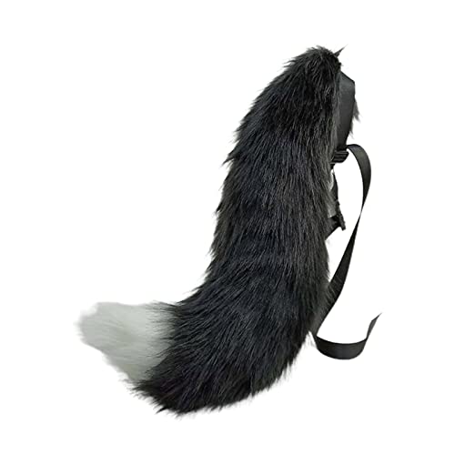 Sxett Anime Wolfsschwanz Cosplay Plüsch Stirnband Halloween Party Geschenk Großer Wolfsschwanz Cosplay Kostüm Zubehör für Frauen von Sxett