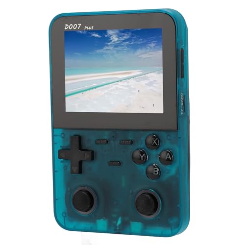 Dual Joystick Handheld Game Player, 3,5 Zoll IPS Bildschirm, 64 GB Speicher, 2500 mAh Akku, Ausgang, 4 Stunden Spielzeit, für Unterhaltung, Spielekonsole (Transparentes Blau) von Sxhlseller