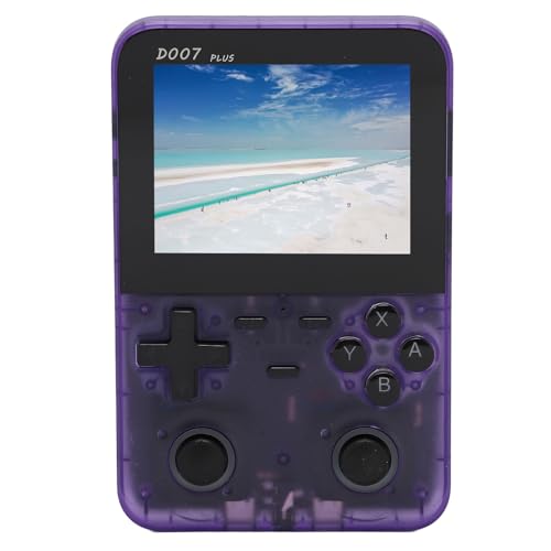 Dual Joystick Handheld Game Player, 3,5 Zoll IPS Bildschirm, 64 GB Speicher, 2500 mAh Akku, Ausgang, 4 Stunden Spielzeit, für Unterhaltung, Spielekonsole (Transparentes Violett) von Sxhlseller