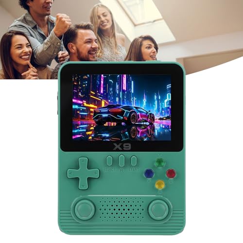 Retro-Handspielkonsole 6000 MAh, Tragbare Spielekonsole mit 32 G, Videospielkonsole – über 15.000 Spiele, 3,5-Zoll-Bildschirm, 3D-Joystick, Unterstützung für 11 Emulatoren (Green) von Sxhlseller