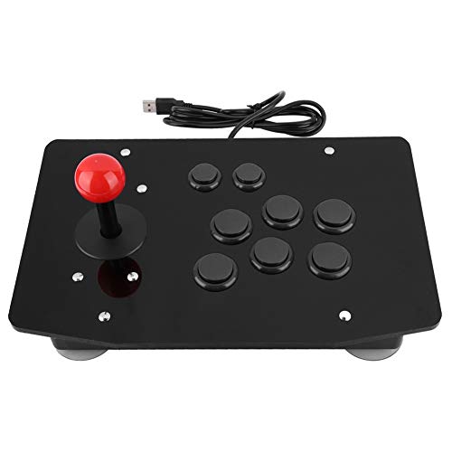 Rocker Arcade-Controller, USB-Arcade-Rocker-Spiel Joystick 3D-Kartentyp 8-Tasten-Game-Handle-Controller (Schwarz) von Sxhlseller