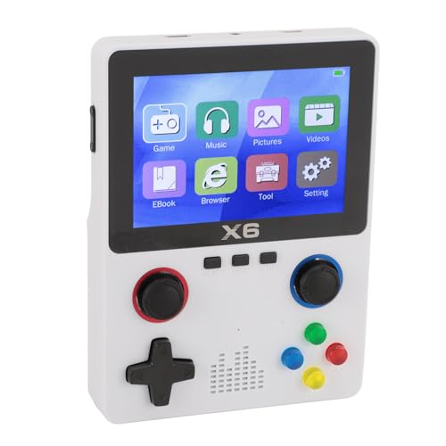 X6 Handheld-Spielekonsole mit 32G-Karte, Retro-Gaming-Konsole, 3,5-Zoll-Small-Videospiel-Emulator – 11 Emulatoren Unterstützt, über 10.000 Spiele Vorinstalliert (White) von Sxhlseller