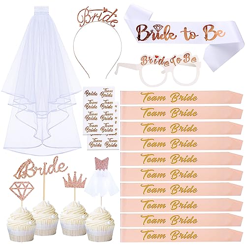 Deko Schärpe Set, 20pcs Bride to Be Schärpe und Team Bride Schärpe Set, Junggesellenabschied Frauen Schärpe,Braut Schärpe, Team Bride Schärpe,Deko Jga Accessoires für Junggesellenabschied Frauen von Sxzgea