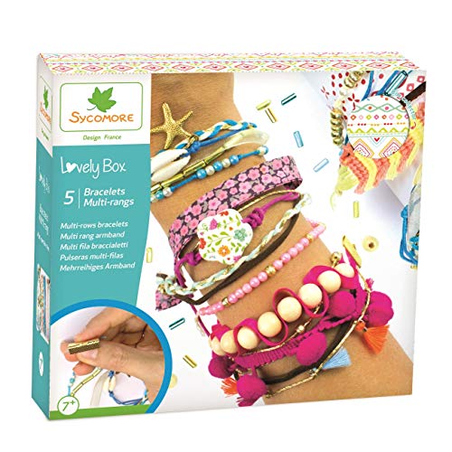 Sycomore CRE2070 Kreatives Kinder-Hobbyset-5 mehrreihige Armbänder-DIY-Lovely Box Collector-Ab 7 Jahren-Sycomore-CRE2070, Mehrfarben von Sycomore