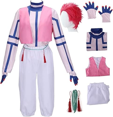 Anime Cosplay Kostüm Dämon Slayer für Akaza mit Perücke Männer Uniform Outfit Halloween Kimono Full Set (Anzug perücke,L) von Syedeliso